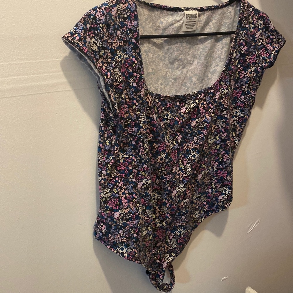 Vs Pink Floral Bodysuit